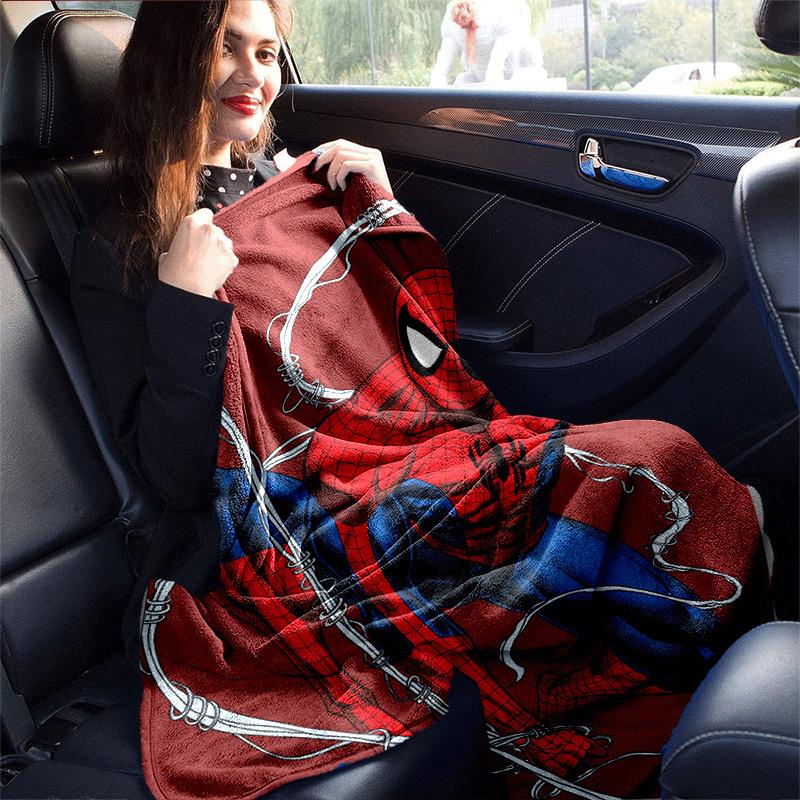 1pc Spider-Man Printing Blanket - Soft, All-Season Throw for Office Blanket, | Personalized Gift with Adorable Cartoon Design