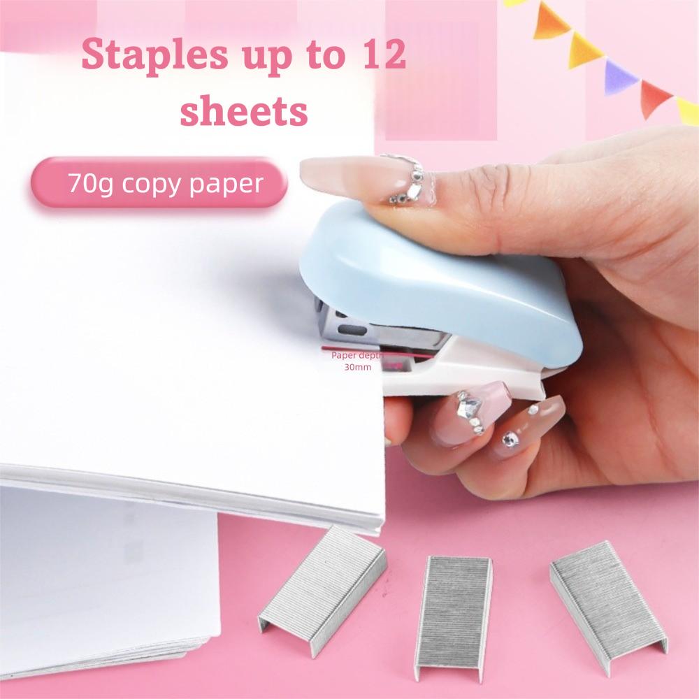 Macaron Color Mini Stapler Cartoon Design Test Paper Stapler Cute Bookbinding Machine  School Use