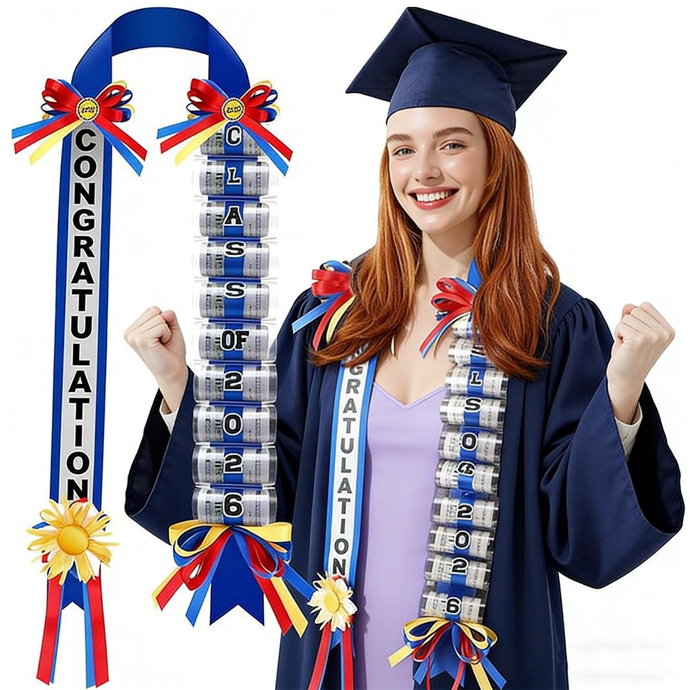 Class of 2026 Graduation Money Lei Necklace with Cash Holder - Elegant Garland Design for Graduation Parties and Celebrations