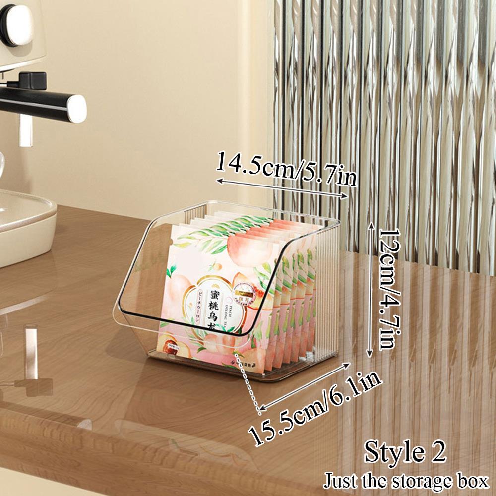 Tea Bag Storage Box Desktop Storage Rack Capsule Coffee Storage Case Transparent Organizer Durable Stackable Storage-shelves