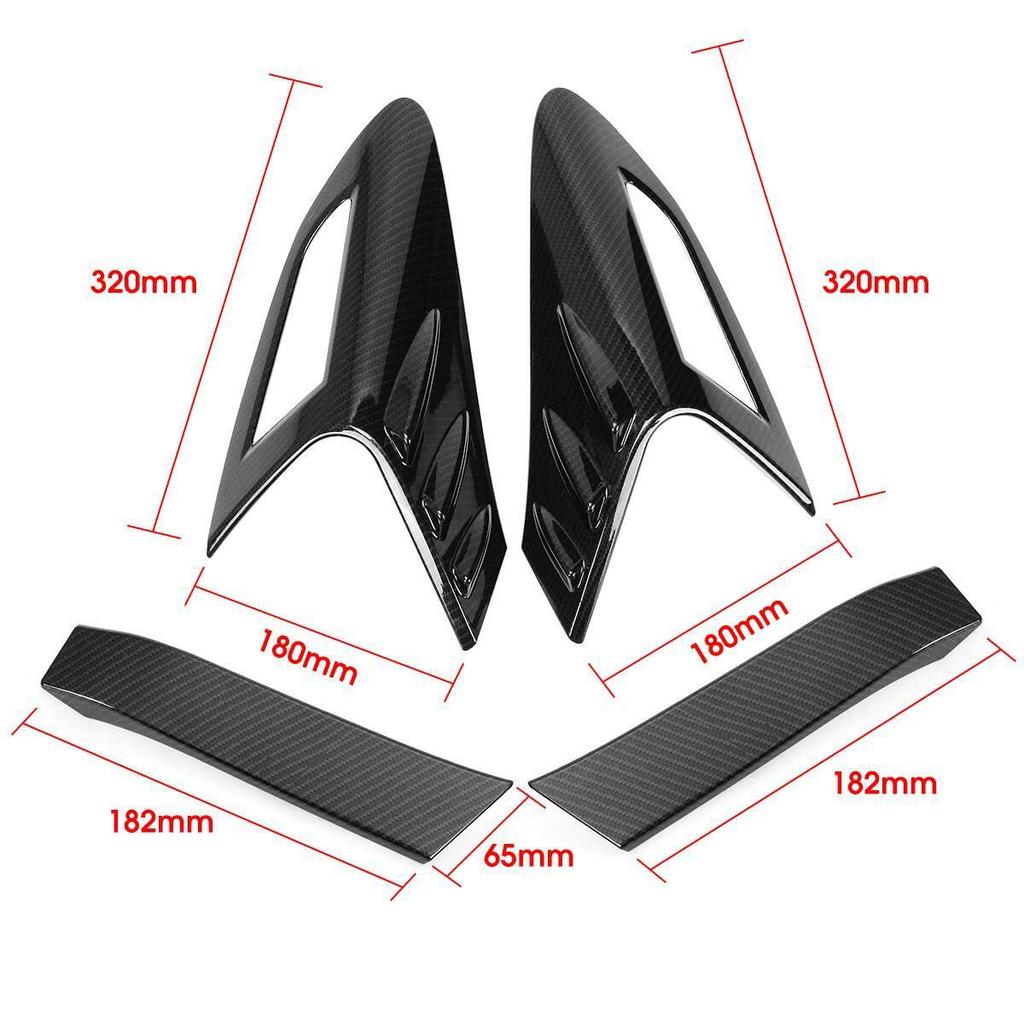 Onami Toyota Tail Lamp Taillight Decorative Exterior Custom Set Fiber for C-HR Garnish, Cover, Frame, Parts, Accessories, ABS, 4-Piece (Carbon Style)
