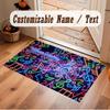Music Theme Soft Crystal Velvet Rug Custom Name & Text Print Non Slip Floor Rug for Bedroom Living Room