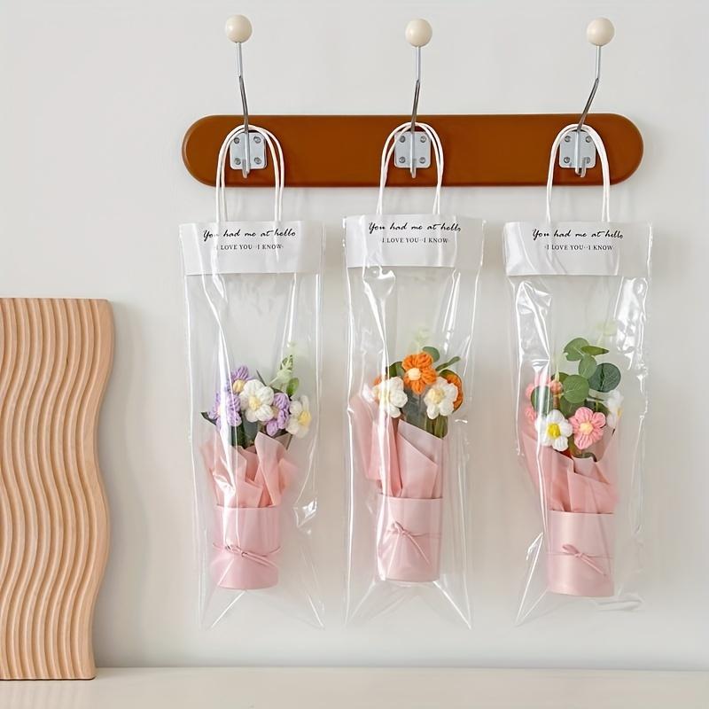 1 Stück handgestrickter künstlicher Blumenstrauß aus Garn, leuchtend bunte Blumendekoration, realistische Optik, geeignet für Valentinstag, Muttertag