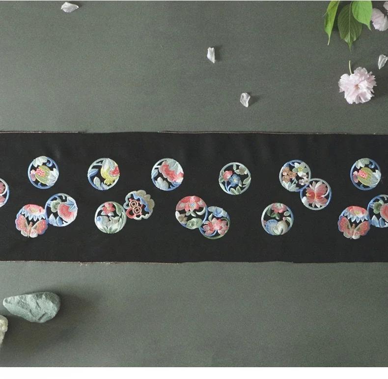50cm chińska żakardowa haftowana wstążka tkanina retro haft taśma koronkowa lamówka Hanfu sukienka ubrania zasłony DIY akcesoria
