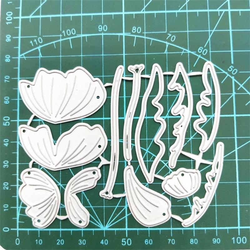Kohlenstoffstahl DIY Zwei Lotusblumen Schneidformen Prägeschablonen Vorlage für Dekorpapier Karte Fotoalbum