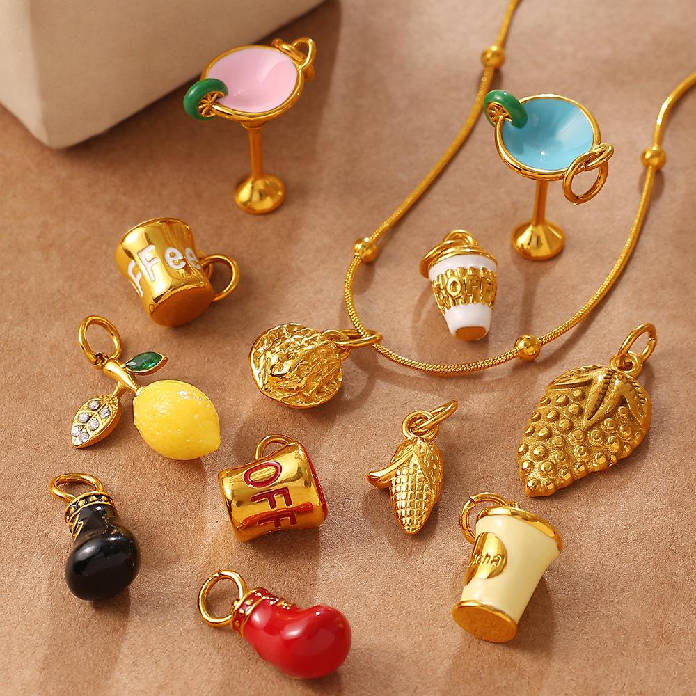 Fashion Three-Dimensional Coffee Cup, Cocktail Cup, Various Styles Diy Pendant Does Not Fade Creative Jewelry Accessories