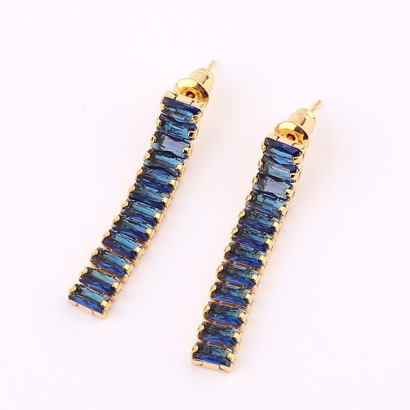 New Fashion Tennis Zircon Long Tassel Earrings Women's Simple GoldColor Party Jewelry Beautiful Gifts