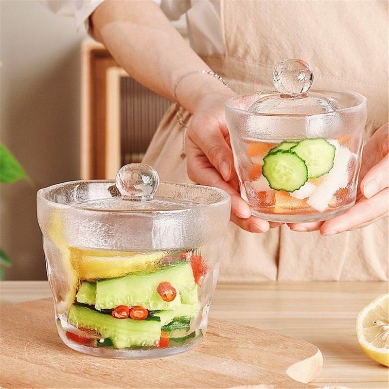 Klare Gärschüssel Gehämmertes Glas Einmachglas für über Nacht Einlegen Zur Herstellung von Gurkensaft Sauerkraut Und Konservieren von Gemüse