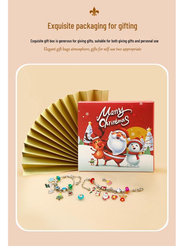 24-Day Christmas Countdown Surprise DIY Bracelet Set for Kids