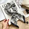 Autumn and winter Maillard cashew square scarf silk scarf women's shirt versatile neck small scarf tied hair decorative scarf
