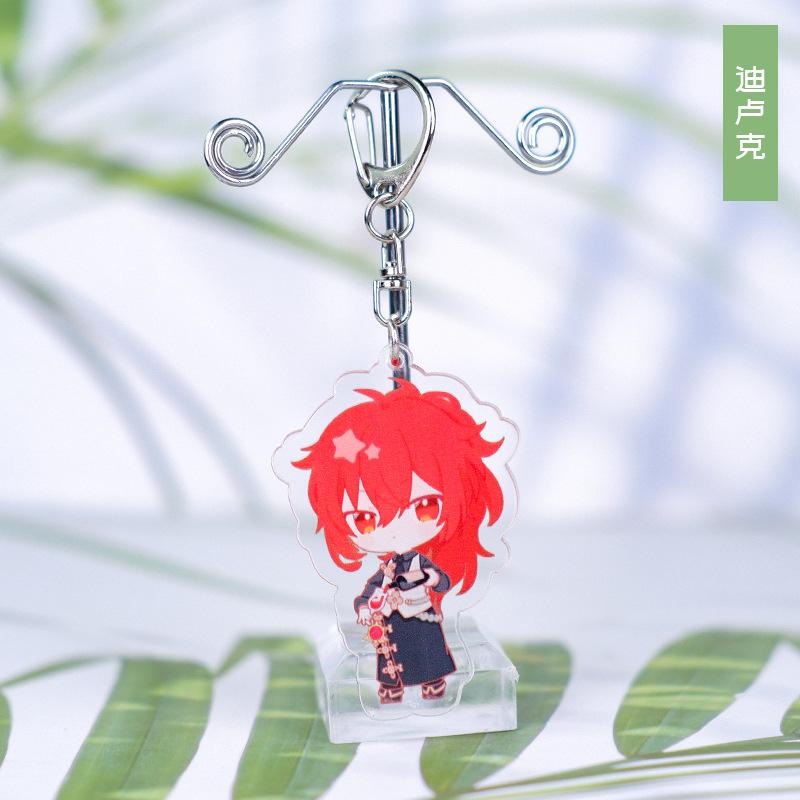 Anime Genshin Impact Acrylic Keychains Barbara Hu Tao Yae Miko Zhongli Yoimiya Qiqi Raiden Shogun Klee Nahida Pendant Figure Toy