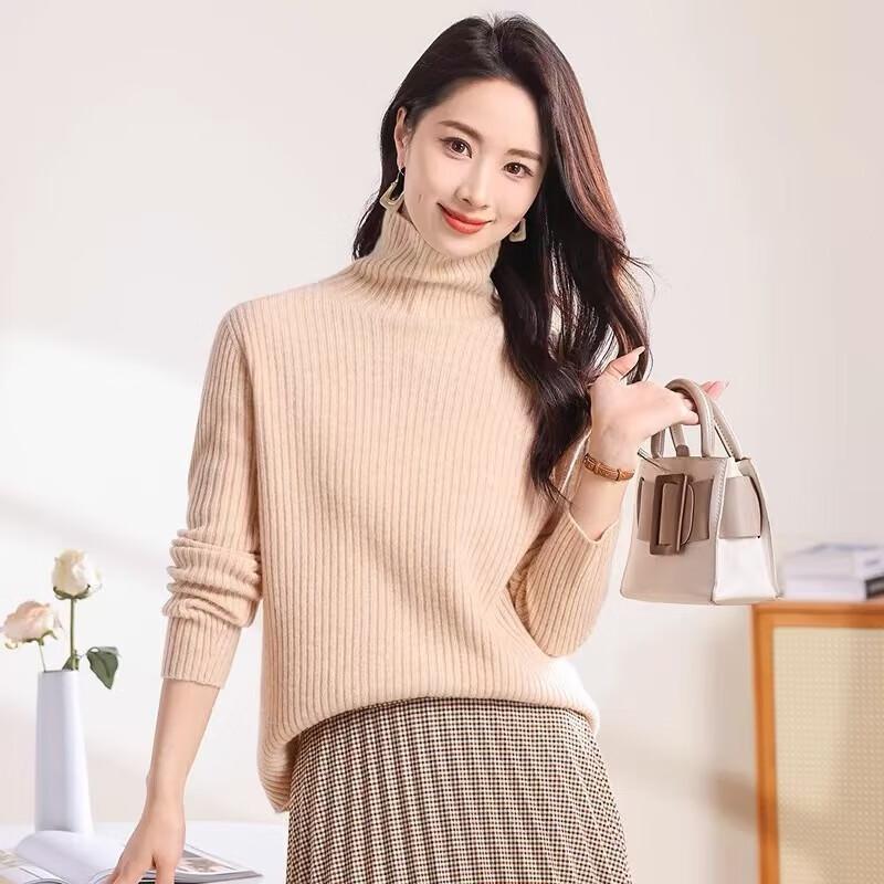 Firstview Women's Classic High-Neck Wool Sweater