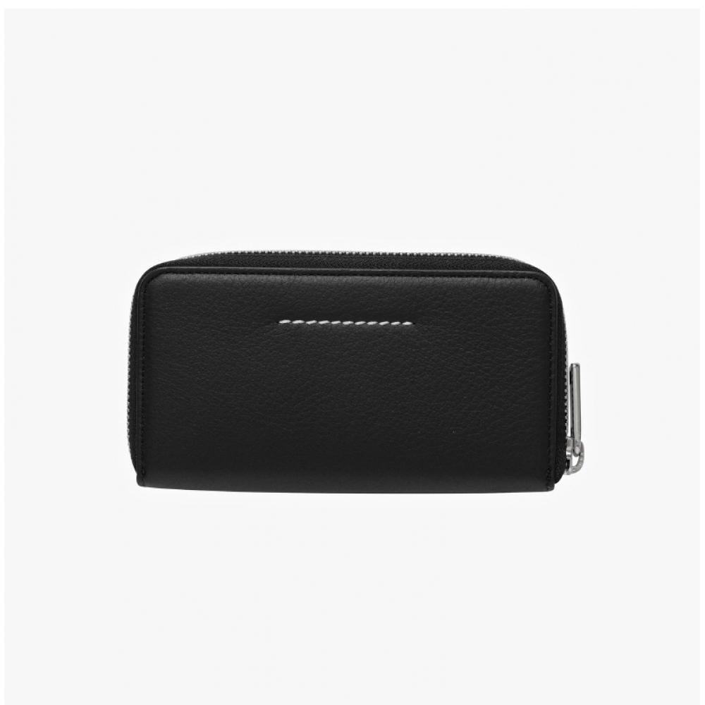 Maison Margiela Mm6 Zip Card Wallet With Numbering Logo P4344 T8013