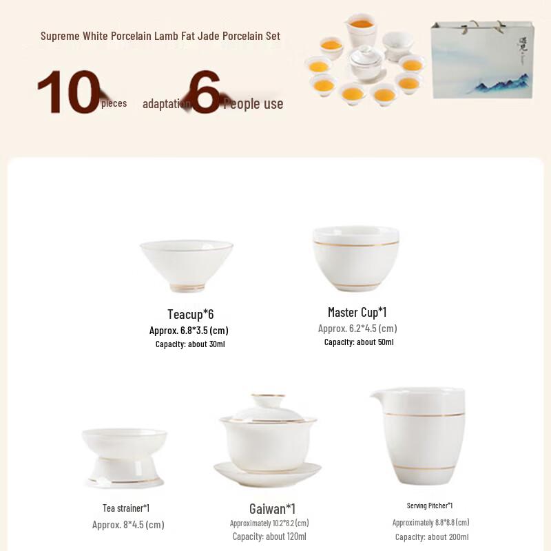 Gold-Inlaid Jade Ceramic Kung Fu Tea Set