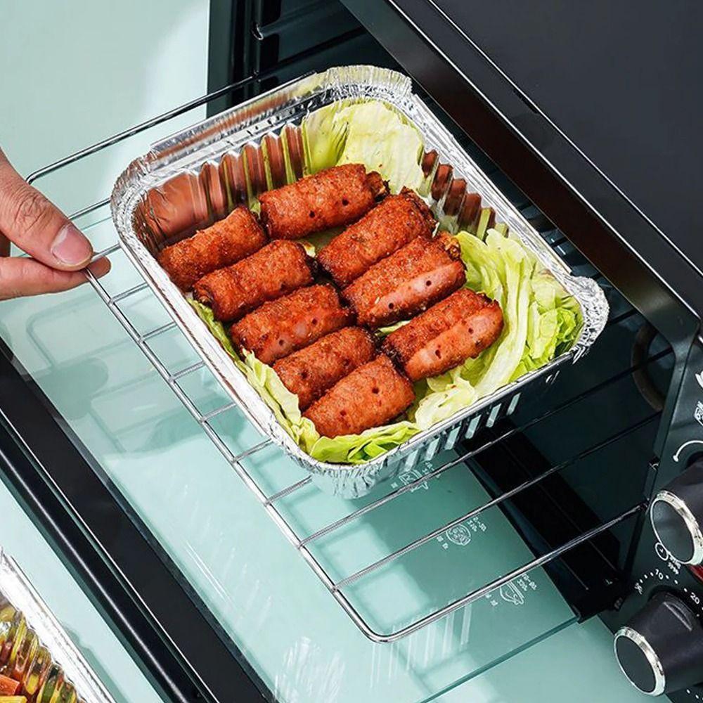 50Pcs Non-stick Aluminum Foil Paper Liner 230-700ML Disposable Oven Cooking Pan  Parties