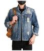 Xintang Ripped Distressed Men's Denim Jacket - Loose Long Sleeve Streetwear Outerwear for Spring