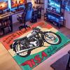 BSA vintage motorcycle pattern rug, non-slip rug, suitable for living room, bedroom, game room, computer room and home décor.