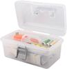Multipurpose Plastic Storage Container Box With Handle And Latch Lock Clear Gray