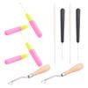 M-Modern-Bent Latch Hook Crochet Needle Hook, Include Wooden Bent Latch Hook Plastic Curl Crochet Needle For Hair Carpet Making