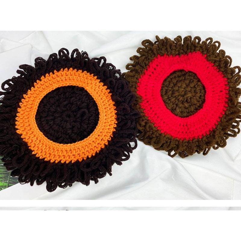 Childrens Curly Hair Hat Stretchy Cotton Mix Unisex Winter Hat For Halloween And Outdoor Play