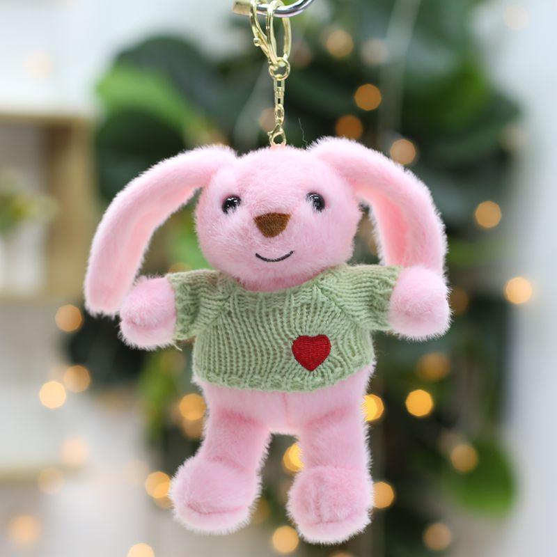 Cartoon Rabbit Doll Keychain Pendant Cute Doll School Bag Hanging Decoration Birthday Gift Plush Toy