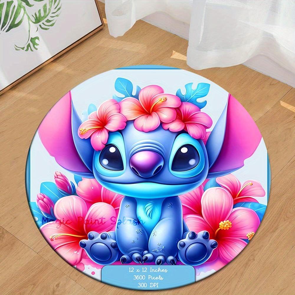 

1pc Stitch Round Area Rug , Playroom Bedroom Living Room Indoor Decor Rug , Perfect for Leisure Areas , Bedside , Cloakroom , and Outdoor Sp 80cm/31.5in