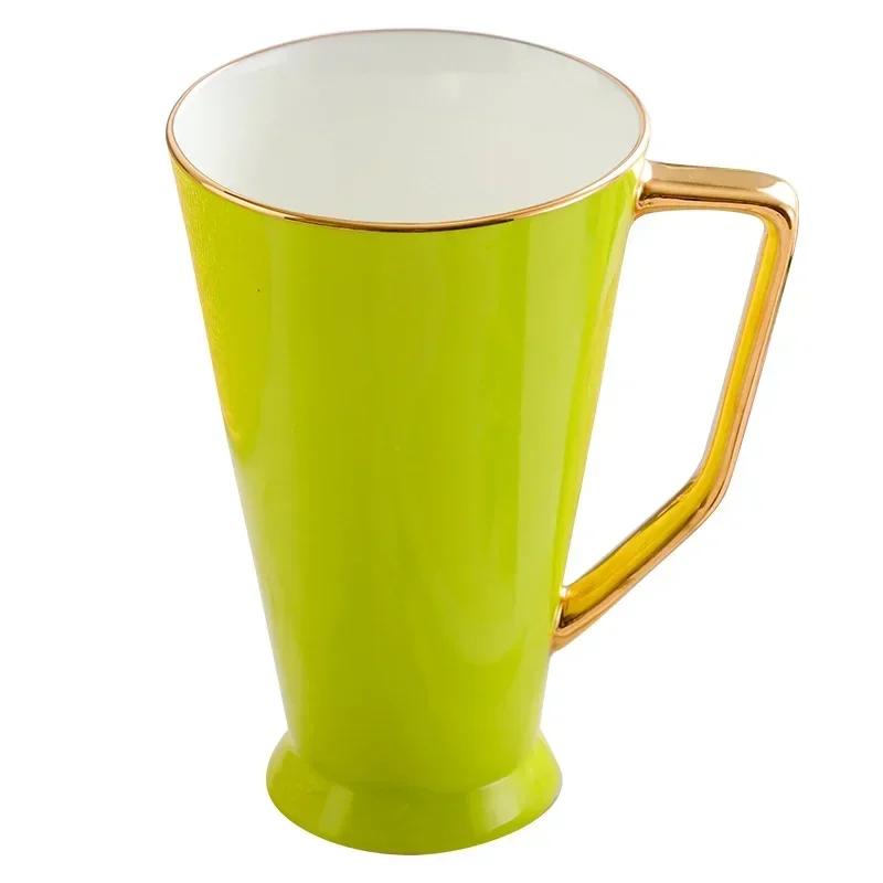 High Bone China Large Capacity High Cup Macaron Simple Water Cup Household Ceramic Coffee Cups Coffee Mug    Mugs Coffee Cups