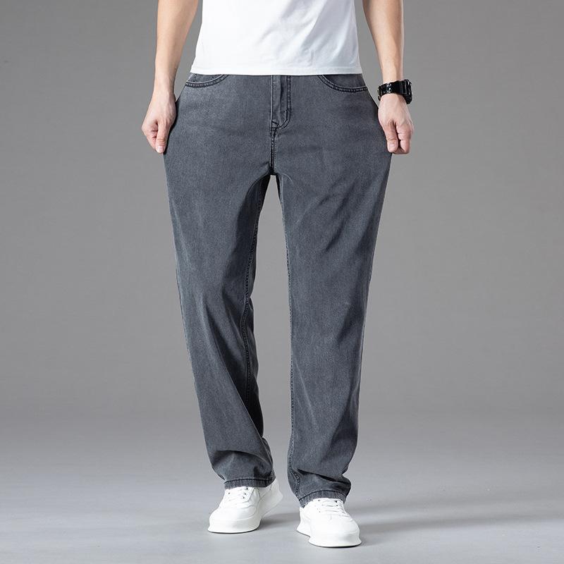 Tencel Denim Trousers For Men In Summer, Light And Loose, Straight, High-end, Soft, Trendy And Cool, Versatile Wide Legs