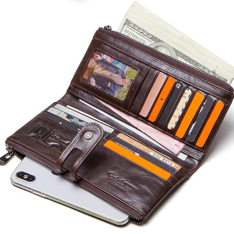 Fashion New Ladies Wallet Leather Casual Long Layer Cowhide Female Clutch