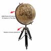 Tripod Antique World Globe 8 Inch with Metal Stand for Home Decor & Office Table, Showpiece, Table Top for Gifting and Learning - Yellow Color