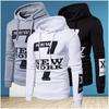 SCIONE 2pcs/set Men's Mannequin Cap Men's Casual Letter Print Sweater Hoodie Set