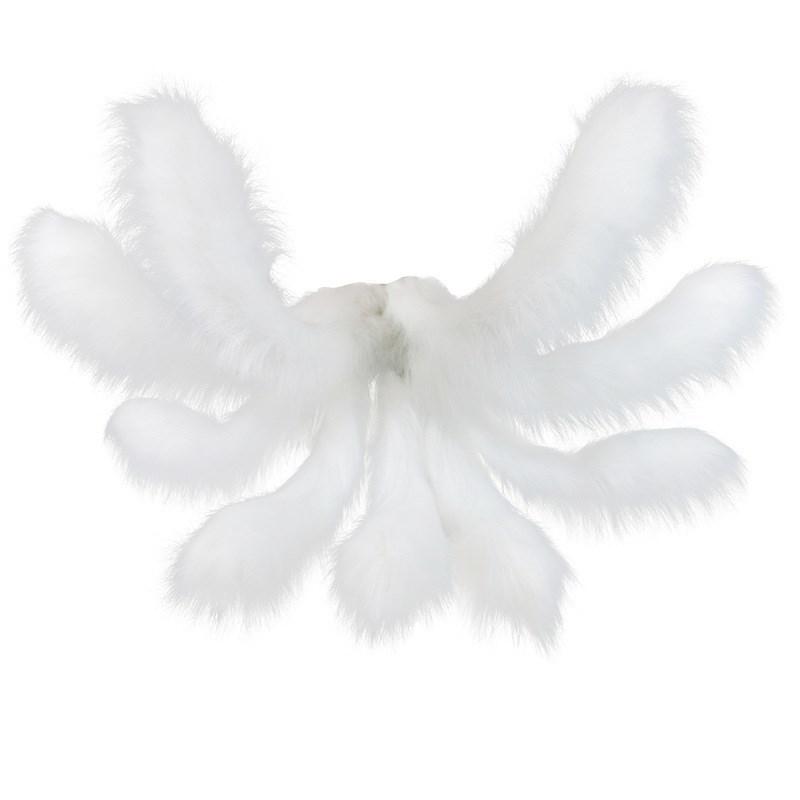 Nine Tail Fox Plush Beast Tail Anime Lolita Cosplay Fox Tail Halloween Carnival Costume Accessories Props About 80CM белый