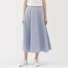 MUJI Women's Cool Flared Skirt, BE1VTA5S, Sax Blue Stripe, Size M