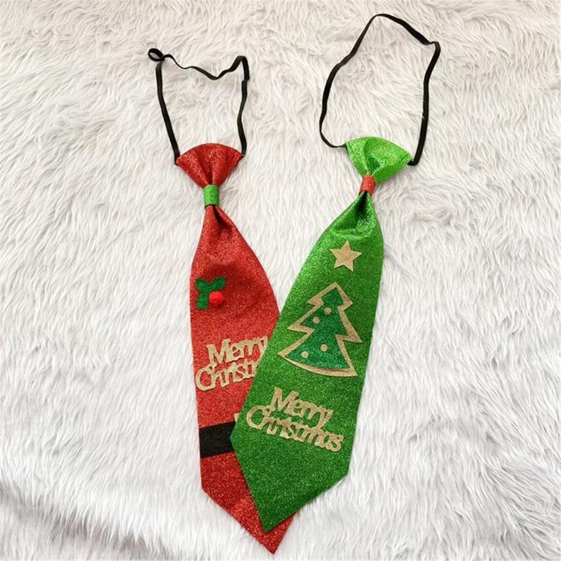 Festive Pre-tied Necktie Nonwoven Fabric Easy Wear Holiday Costume Accessory For Adults Kids