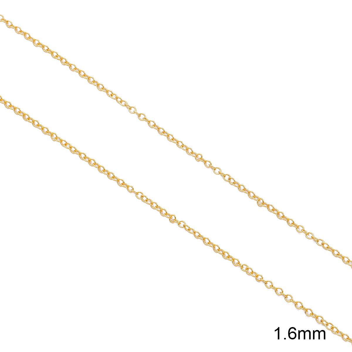 

Медная цепочка длиной 1 метр для самостоятельного изготовления ювелирных изделий, ожерелья, браслета 1.6mm золотой