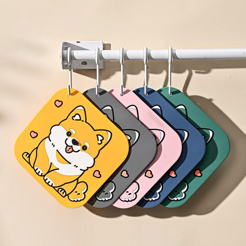 Silicone Floor Drain Cover Cartoon Dog Sewer Filter Pad  for Bathroom Hair Collection