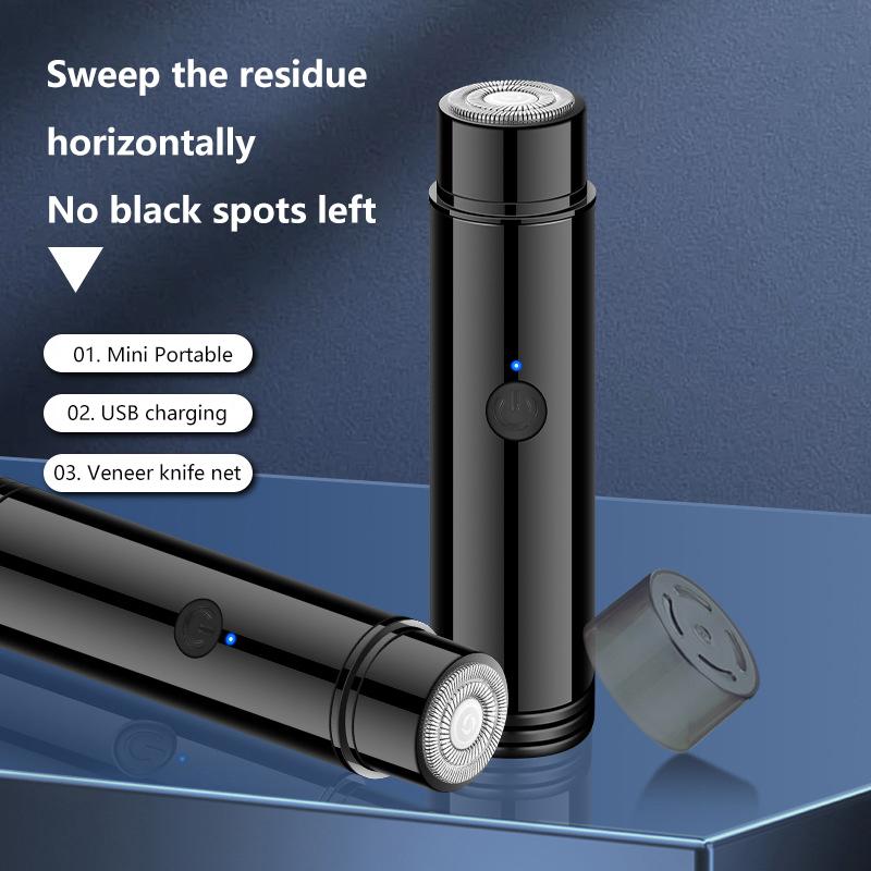 Mini přenosný elektrický holicí strojek s automatickým ovládáním, nabíjení přes USB, pro obočí, horní a dolní rty, tváře, bradu a krk