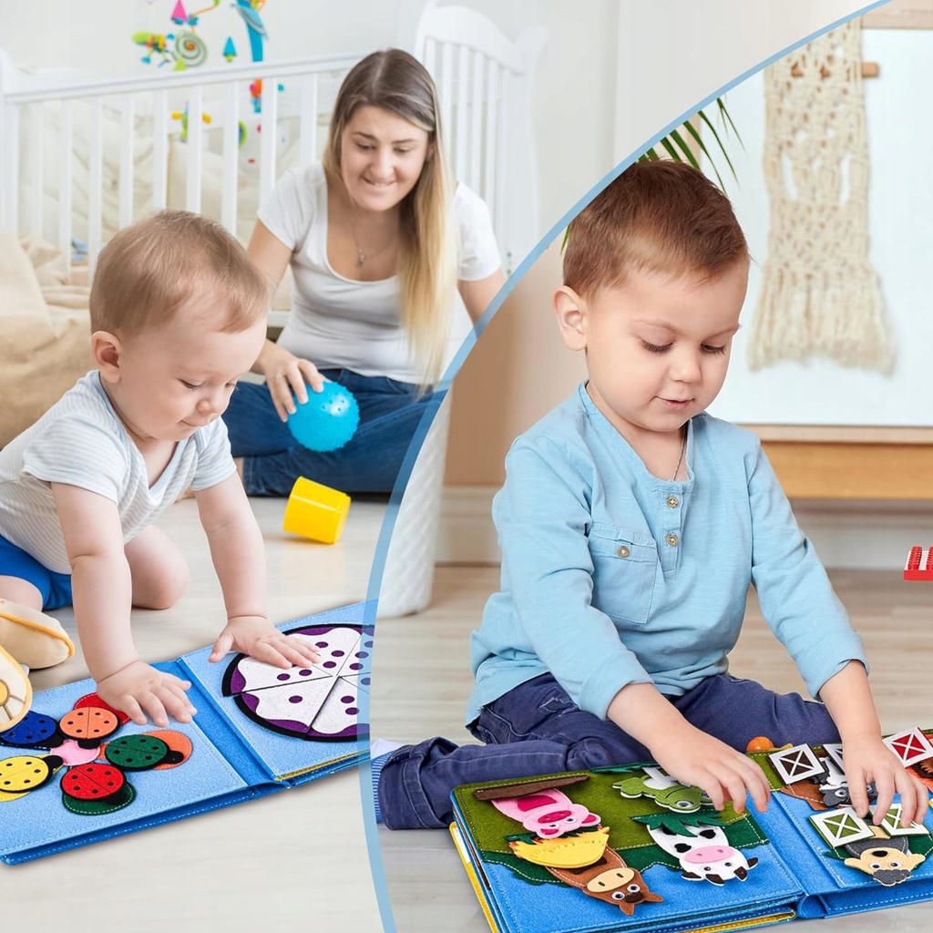 Felt book with detachable elements, 3D board, farm house JP-1001