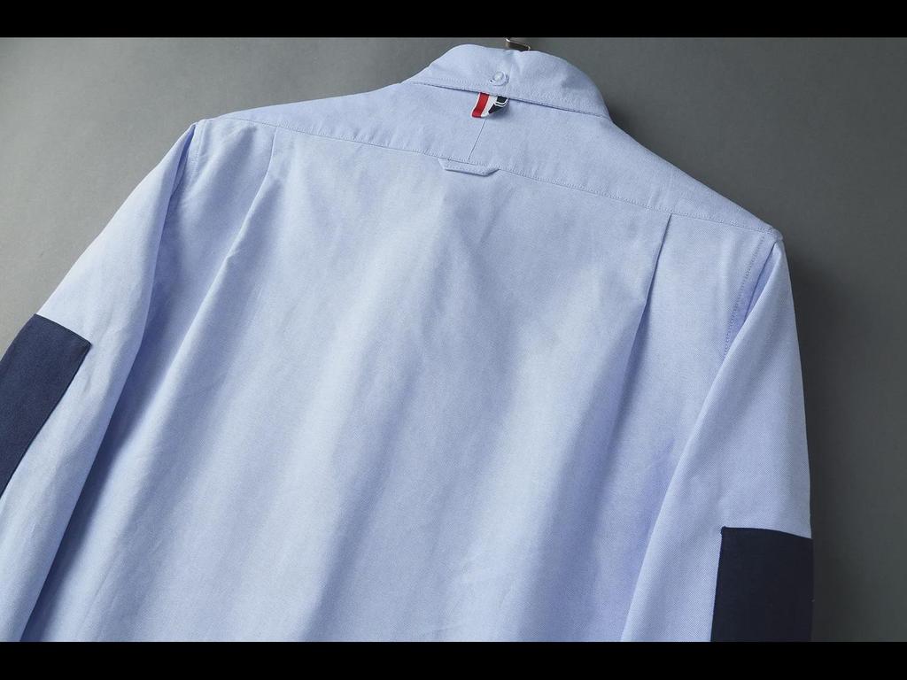 TB JL Trendy Unisex Oxford Košile s Dvojitým Rukávem a Kontrastními Detaily