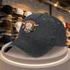 Western Style Bull Skull Printed Baseball Cap  Casual Duckbill Hat for Outdoor Sports  Parties