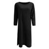Women's Casual Fashion Color Loose Long Sleeves Pocket Shirt Dress