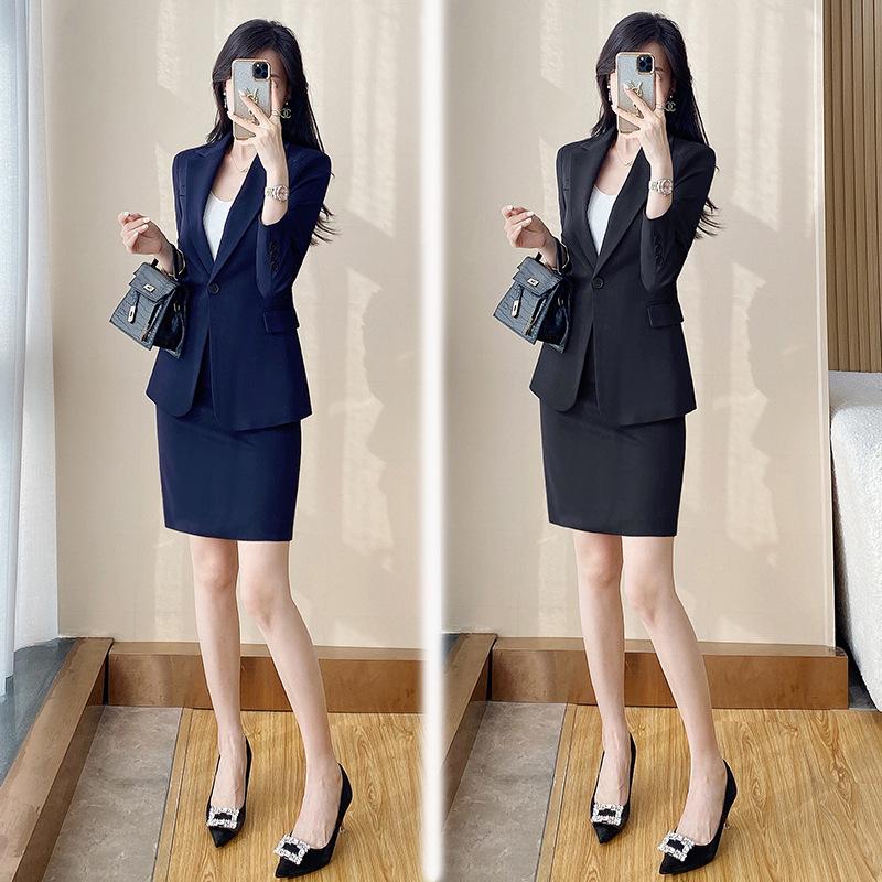 2026 Women's Gray Professional Suit Set - High-End Interview & Workwear (Spring/Autumn)