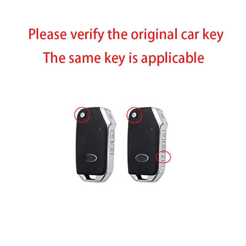 Interior Mouldings Zinc Alloy + Leather Car Key Case Cover For KIA Ceed 2023 CD Forte 2018 2019 2021 Cerato 2019 K3 Gt Seltos Sp