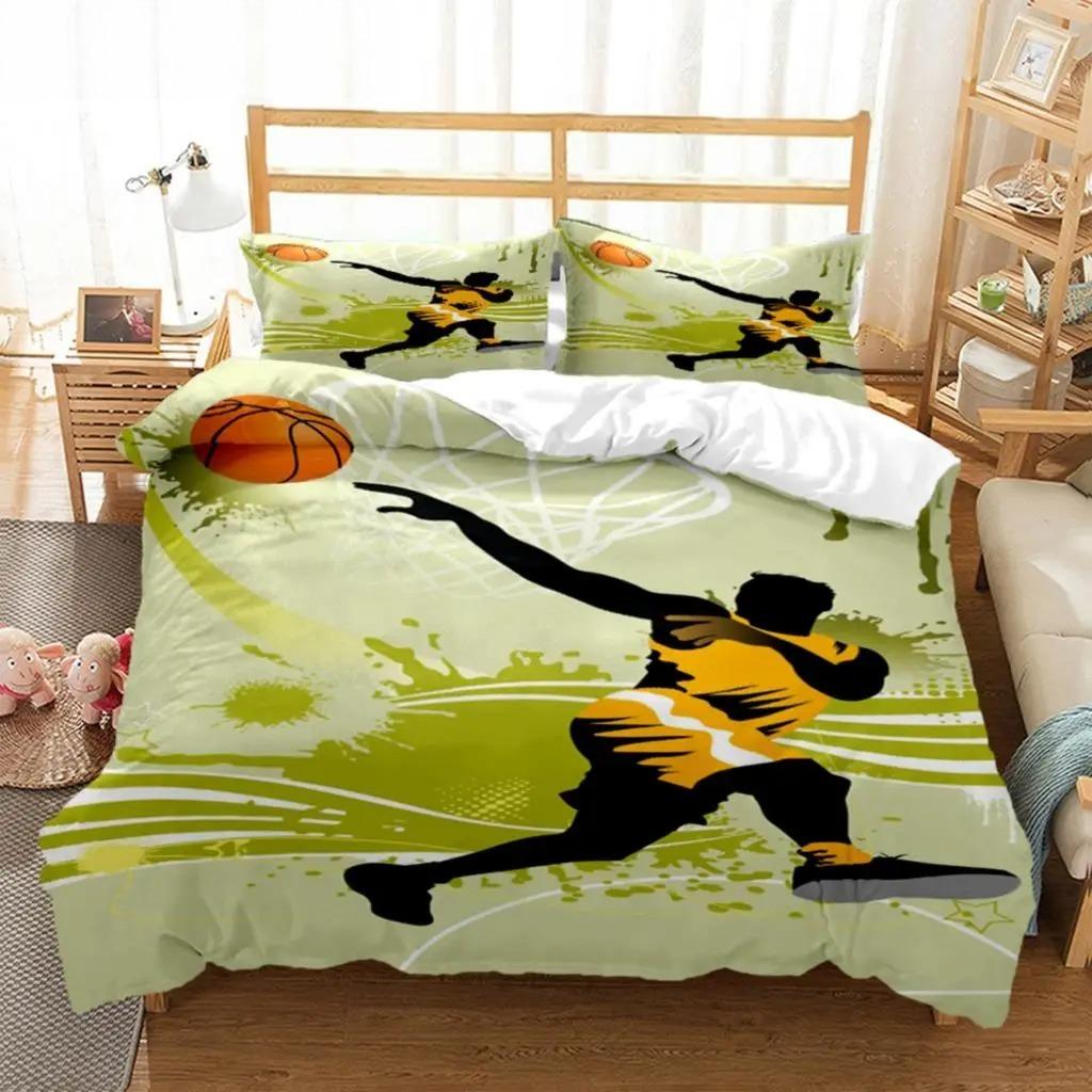 3D Gedrucktes Basketball Bettwäsche Set Basketball Bettbezug Doppel Einzel Voll Queen King Erwachsene Kinder Bettwäsche Bettdeckenbezug