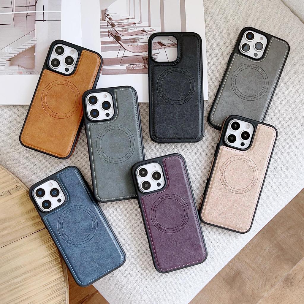 Luxury Cow Leather Magnetic Bumper Phone Case For iPhone 17 Air 16 PM 15 Pro Max Samsung S25 S24 S23 Ultra Google Pixel 10 Anti Shock Protective Cover