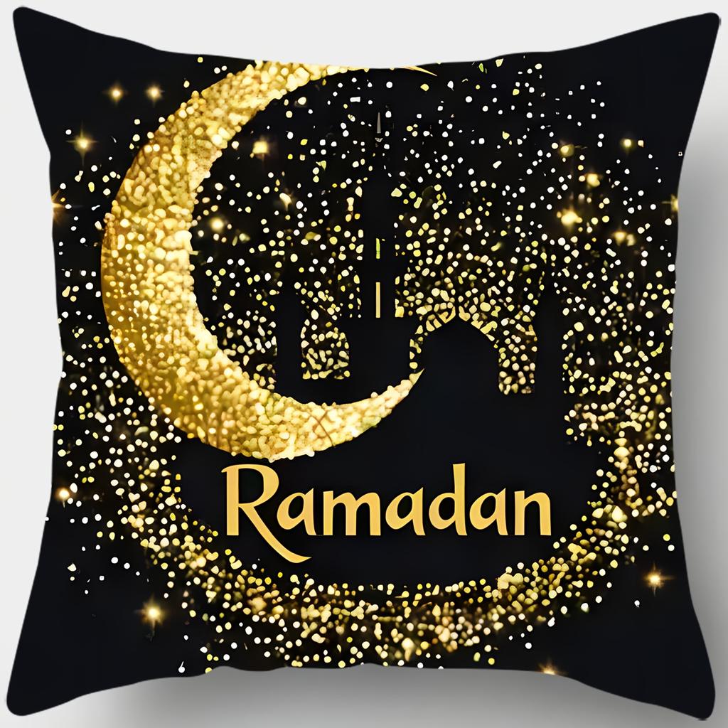 VIKAMA 1pc Ramadan and Eid Bedspread, Home Sofa Throw Blanket, Bedroom Throw Blanket, Festival Decorative Cushion Cover