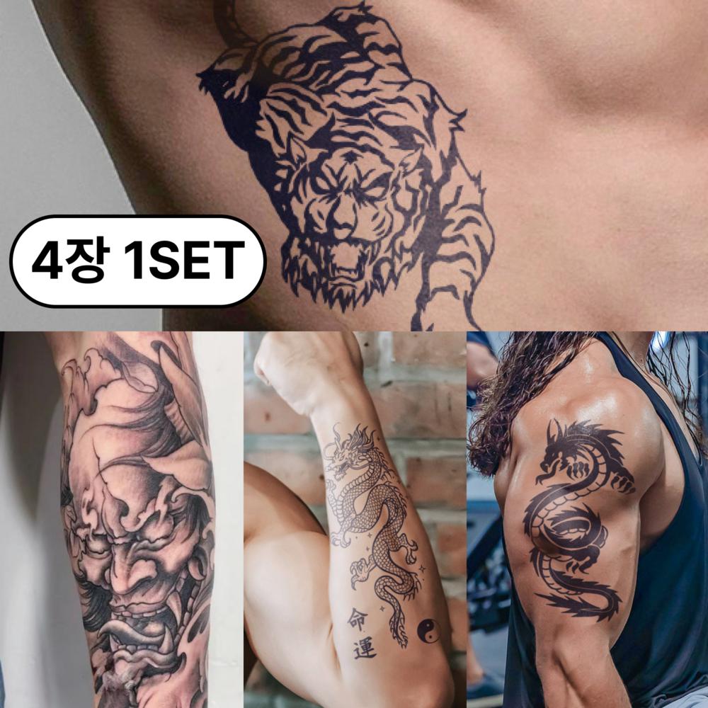 Boutique 38 Semi-permanent Real Tattoo Sticker Waterbomb Travel Tattoo Unisex 1 Pcs Macho