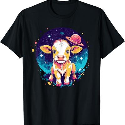Adorable Space Cow Galaxy Adventure T-Shirt