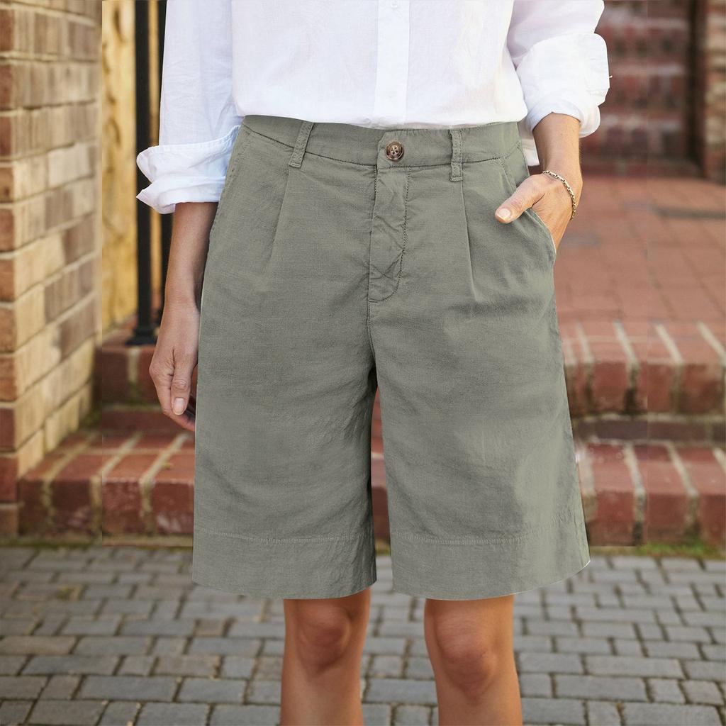 Dámské barevné ležérní kalhoty s vysokým pasem Tréninkové kalhoty 1/2 kraťasy