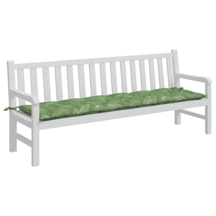 VidaXL Garden Bench Cushion Leaf Pattern 200x50x7 Cm Fabric 361656